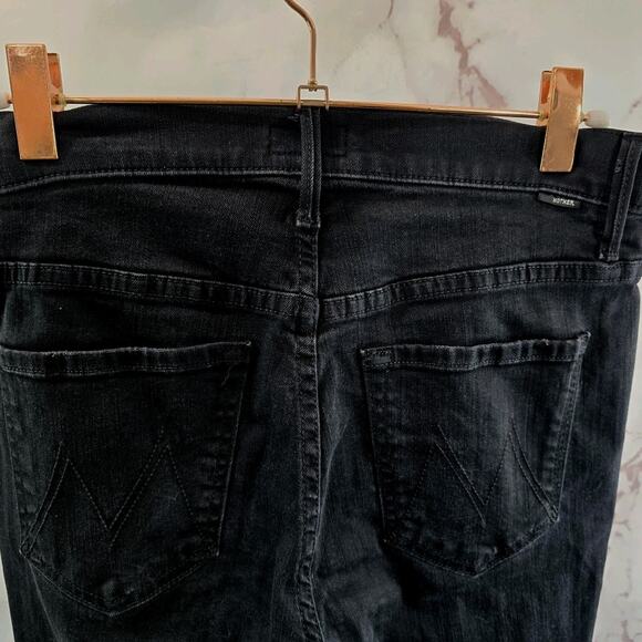 Mother Jeans Womens 26 Black High Rise Stunner Double Zip Ankle Step Fray Guilty - Picture 7 of 13